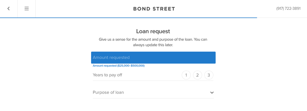 bond street pre-qualification application loan request 